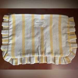 Sézane Yellow Striped Canvas Pouch